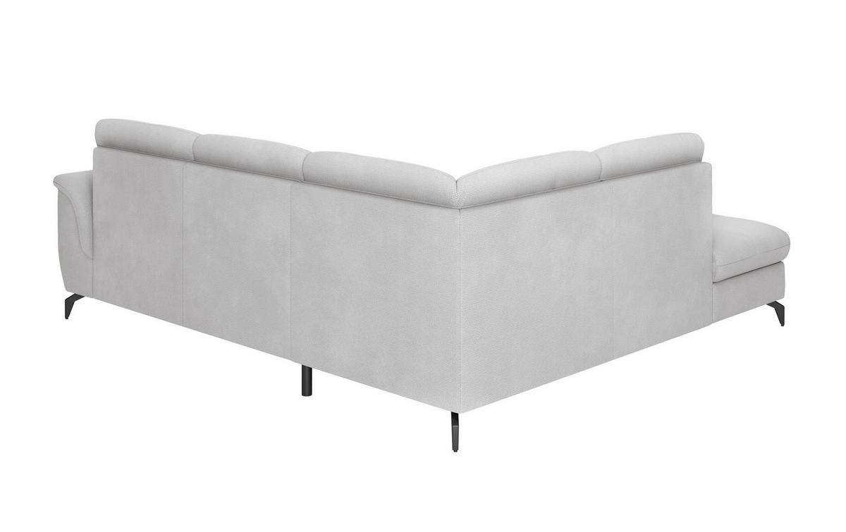 CANAPÉ D'ANGLE in Flachgewebe Silberfarben  - Silberfarben/Schwarz, Modern, Textil/Metall (212/244cm) - Sit & More