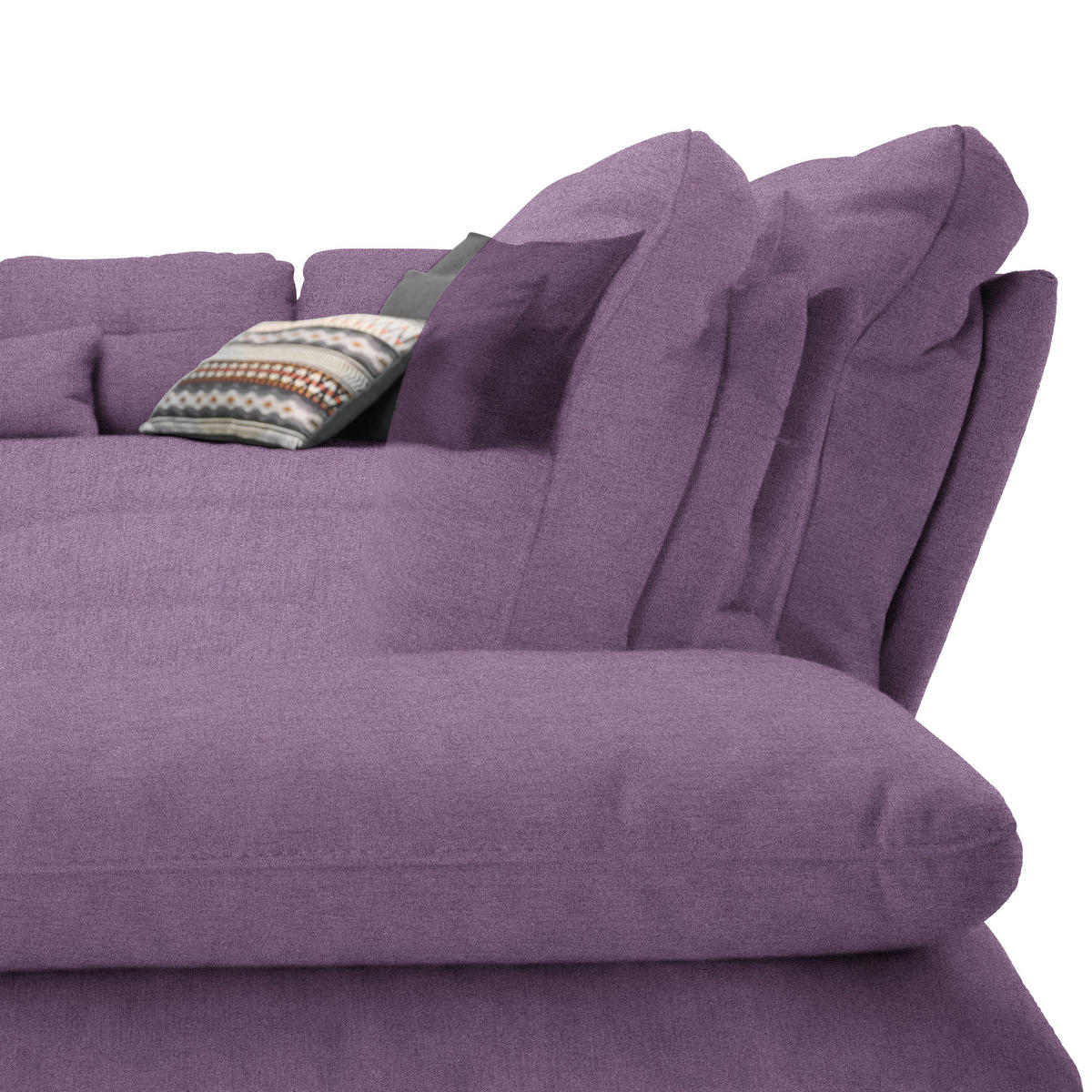 ECKSOFA in Flachgewebe Lila  271/344 cm  - Lila/Schwarz, Design, Textil/Metall (271/344cm) - Chilliano
