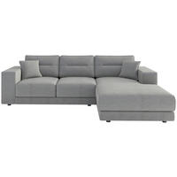 CANAPÉ D'ANGLE in Flachgewebe Hellgrau  - Hellbraun/Edelstahlfarben, Design, Kunststoff/Textil (272/195cm) - Livetastic