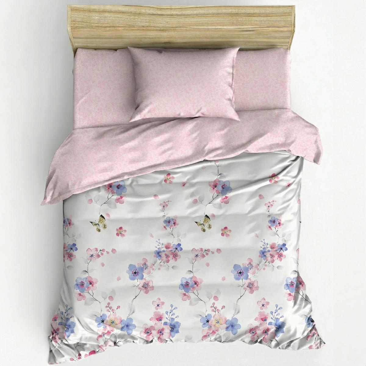 BETTWÄSCHE 155/220 cm  - Pink/Lila, Basics, Textil (155/220cm)