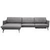 ECKSOFA in Echtleder Grau  - Anthrazit/Grau, Design, Leder/Metall (174/330cm) - Himolla