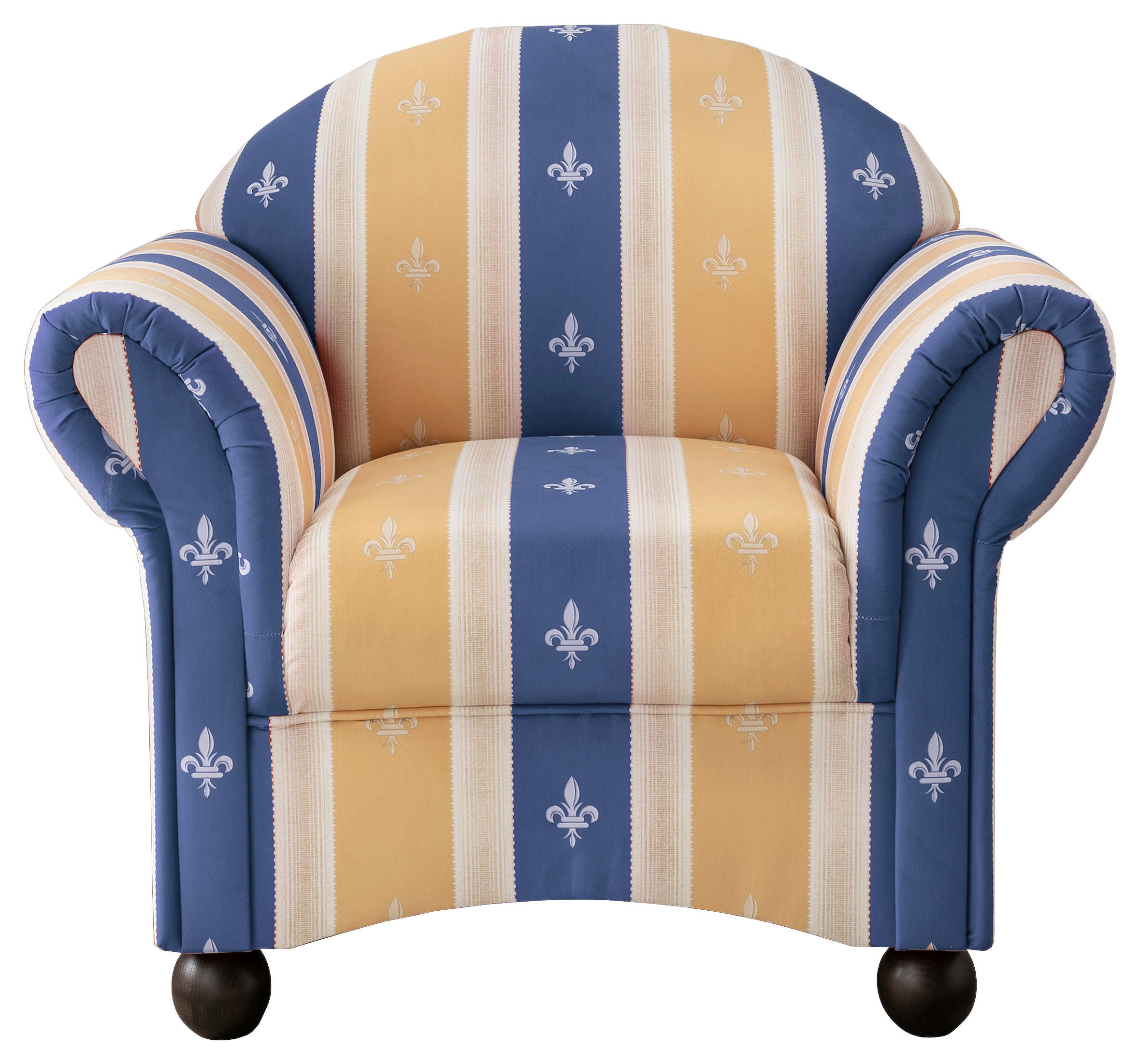 SESSEL in Mikrofaser Blau  - Wengefarben/Blau, Konventionell, Holz/Textil (90/84/80cm) - Livetastic