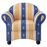 SESSEL Mikrofaser Blau    - Wengefarben/Blau, KONVENTIONELL, Holz/Textil (90/84/80cm) - Livetastic