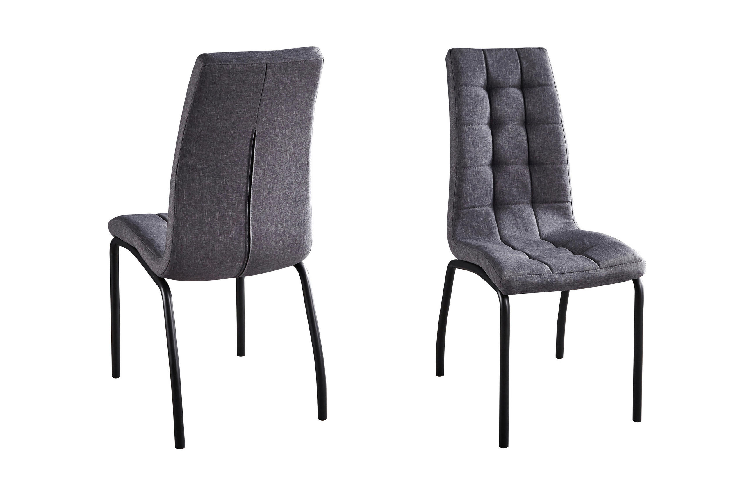 STUHL-SET 2 Stück  in  - Hellgrau/Schwarz, Design, Textil/Metall (42/103/58,5cm) - Livetastic
