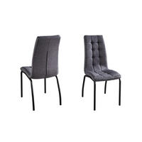 STUHL-SET 2 Stück  in  - Hellgrau/Schwarz, Design, Textil/Metall (42/103/58,5cm) - Livetastic