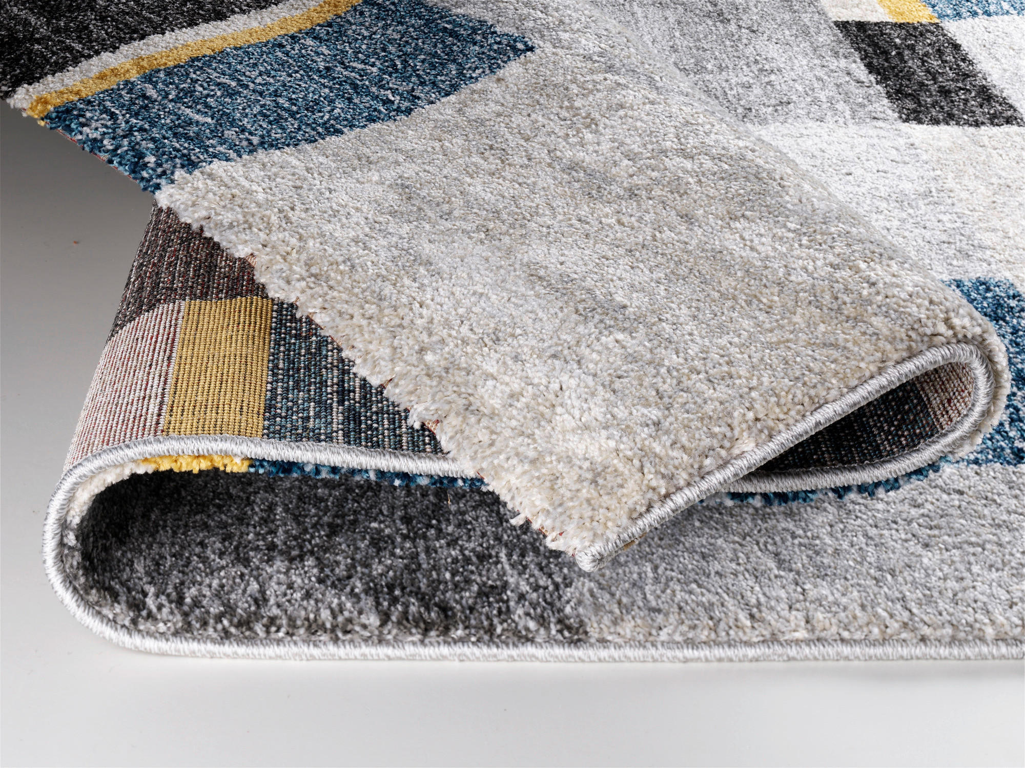 LÄUFER 80/250 cm Palazzo Bloc  - Blau/Gelb, LIFESTYLE, Textil (80/250cm) - Novel