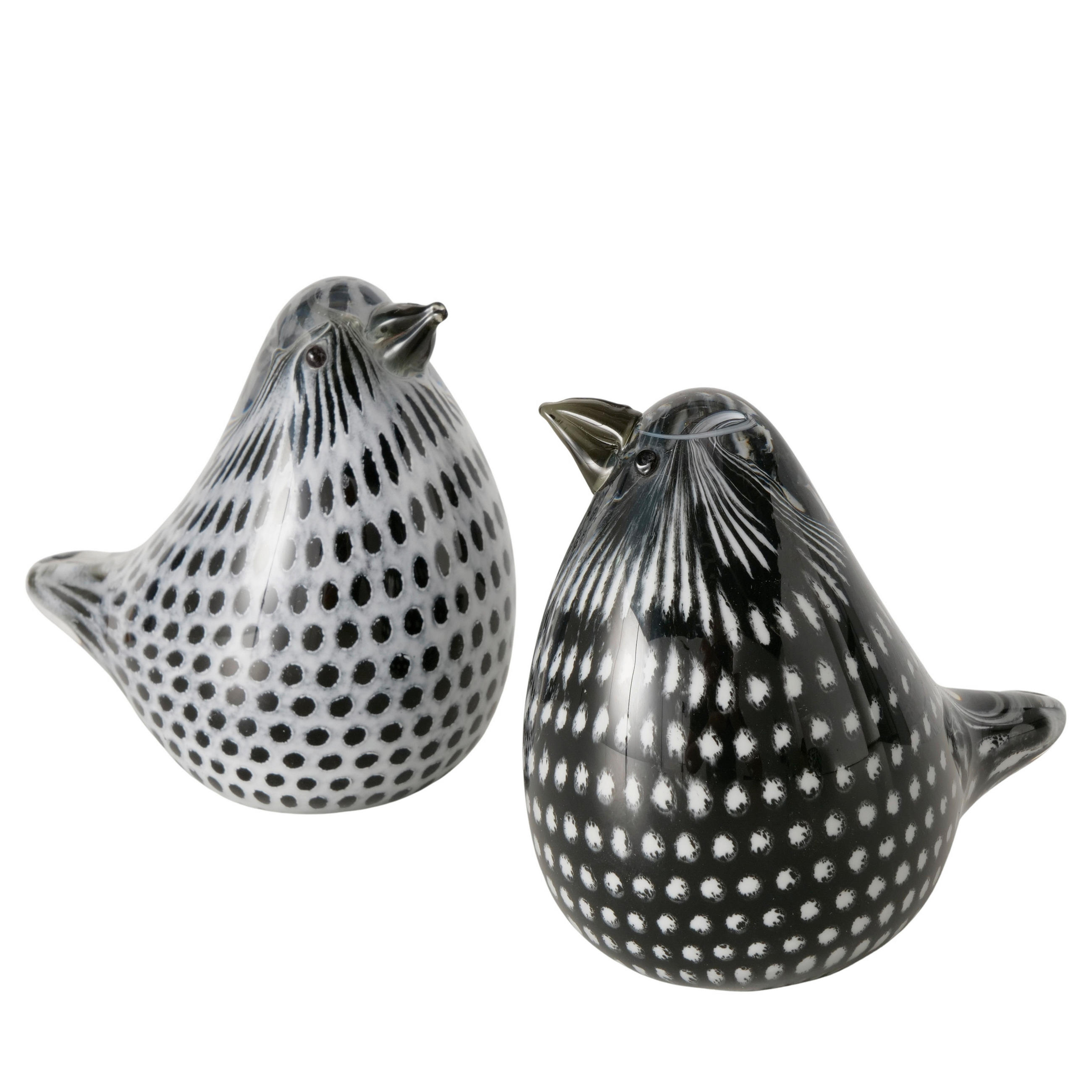 DEKORAČNÉ ZVIERATKO - čierna/biela, Basics, sklo (11,5/7/10cm)