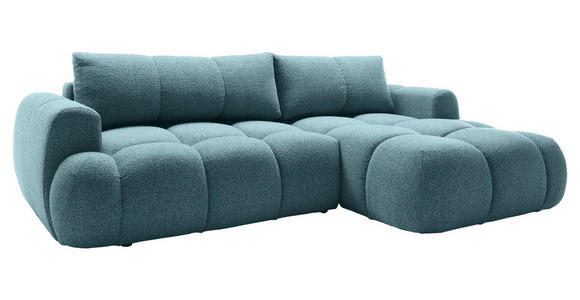 ECKSOFA Türkis Struktur  - Türkis/Schwarz, KONVENTIONELL, Kunststoff/Textil (272/172cm) - Carryhome
