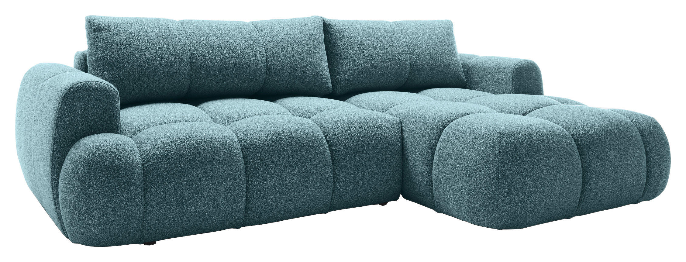 ECKSOFA Türkis Struktur  - Türkis/Schwarz, KONVENTIONELL, Kunststoff/Textil (272/172cm) - Carryhome
