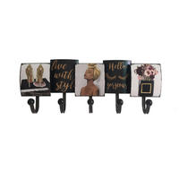 HAKENLEISTE  in Multicolor, Schwarz  - Multicolor/Schwarz, Basics, Metall (56,5/21/8cm)