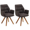 ARMLEHNSTUHL-SET 2 Stück  in Mikrofaser  - Eichefarben/Anthrazit, Design, Holz/Textil (60/90/64cm) - Valdera