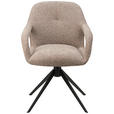 ARMLEHNSTUHL  in Eisen Webstoff  - Schwarz/Cappuccino, Design, Textil/Metall (59,5/85,5/61,5cm) - Novel