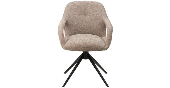 ARMLEHNSTUHL in Eisen Webstoff - Schwarz/Cappuccino, Design, Textil/Metall (59,5/85,5/61,5cm) - Novel