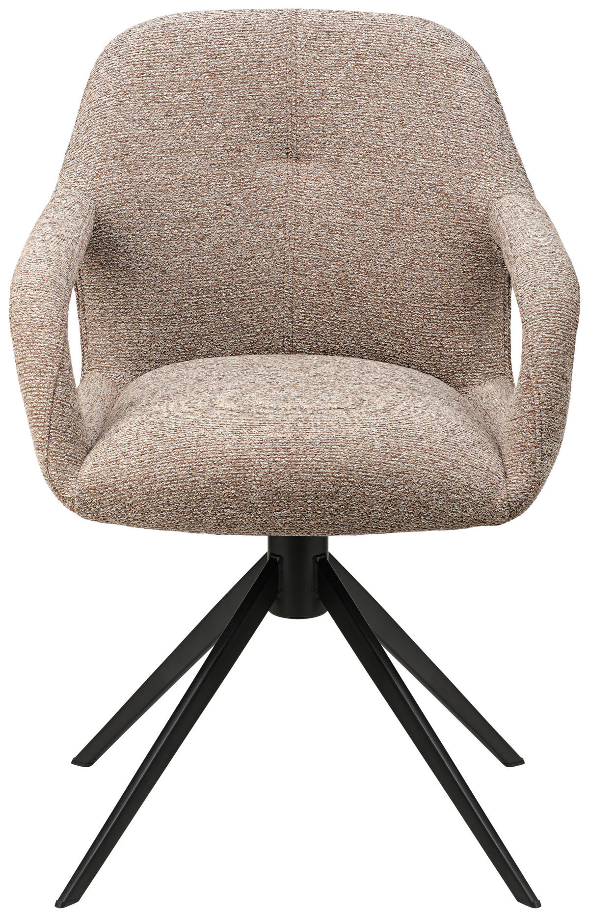 ARMLEHNSTUHL  in Eisen Webstoff  - Schwarz/Cappuccino, Design, Textil/Metall (59,5/85,5/61,5cm) - Novel
