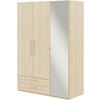 KLEIDERSCHRANK in Eichefarben  - Edelstahlfarben/Eichefarben, Design, Glas/Holzwerkstoff (151,3/213,6/59,3cm) - Cantus