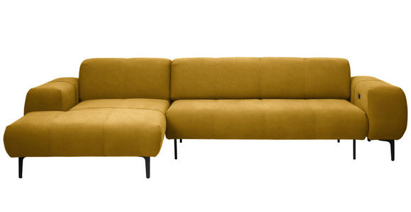 ECKSOFA in Chenille Currygelb 167/311 cm - Currygelb/Schwarz, Design, Textil/Metall (167/311cm) - Xora