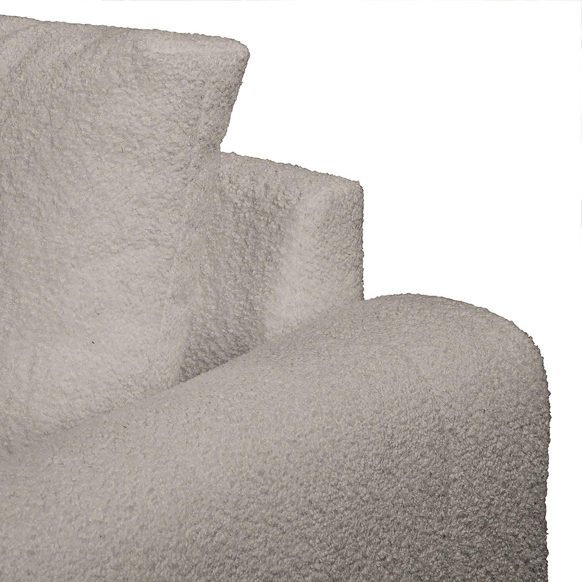 ECKSOFA inkl. Hocker Ariella Grau Bouclé  - Naturfarben/Grau, Design, Holz/Textil (161/231cm) - Livetastic