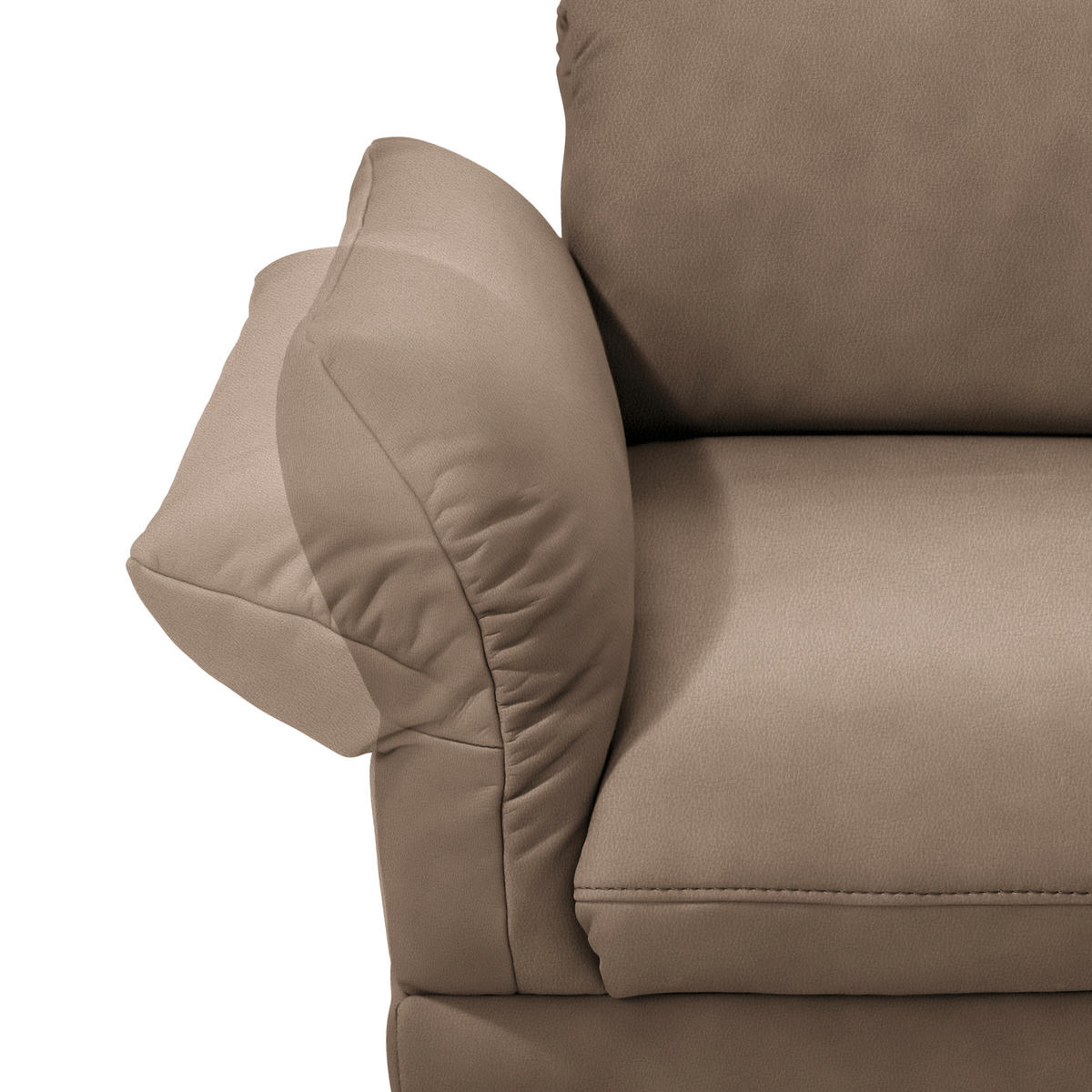 ECKSOFA in Echtleder Hellbraun  308/173 cm  - Hellbraun/Anthrazit, Design, Leder/Metall (308/173cm) - Joop!