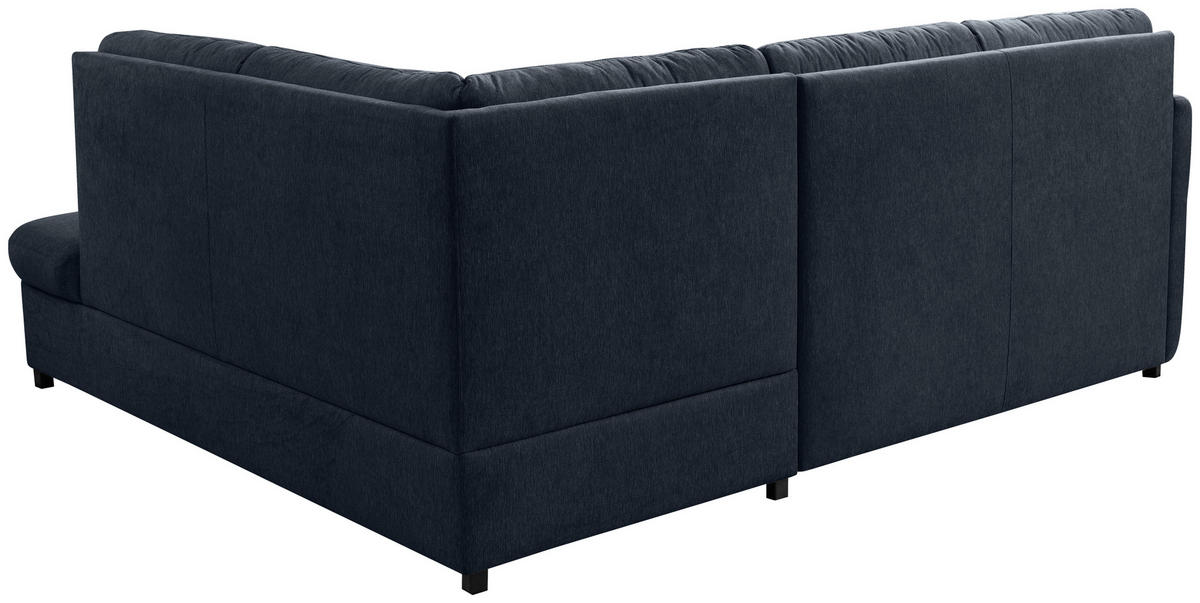 ECKSOFA Dunkelblau  - Greige/Schwarz, Basics, Holz/Textil (240/200cm) - MID.YOU