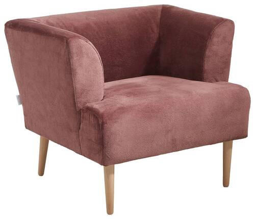 SESSEL Plüsch Rosa - Buchefarben/Rosa, Design, Holz/Textil (85/71/80cm) - Hom`in