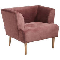 SESSEL in Plüsch Rosa  - Buchefarben/Rosa, Design, Holz/Textil (85/71/80cm) - MID.YOU