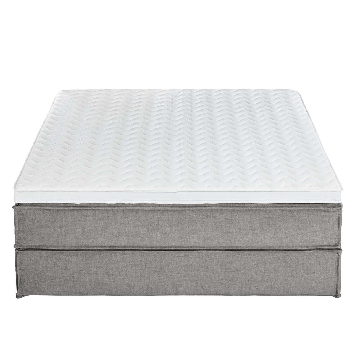 BOXSPRINGBETT 200/200 cm  in Hellgrau  - Hellgrau/Schwarz, Design, Textil (200/200cm) - home24