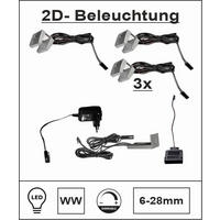 GLASBODENBELEUCHTUNGS-SET  - Grau, Design, Kunststoff (6/2/6cm) - Livetastic