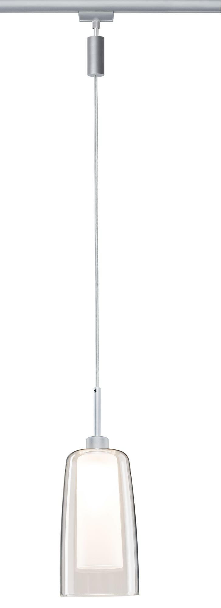 SCHIENENSYSTEM-HÄNGELEUCHTE URail - Klar/Chromfarben, Design, Glas/Metall (158cm) - Paulmann