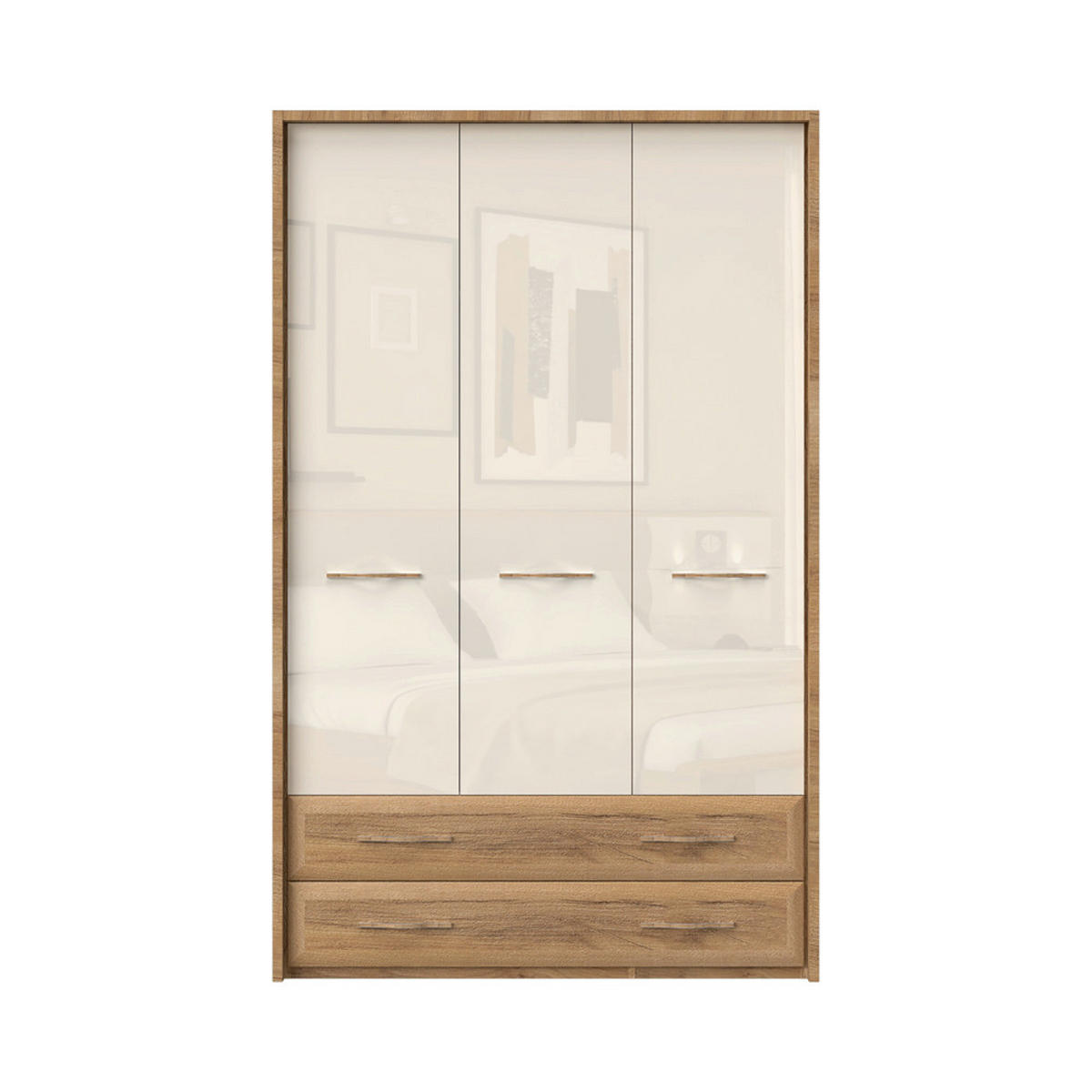 ORMAR SA KLASIČNIM VRATIMA bež  142/226/60 cm  - bež, Dizajnerski, metal/pločasti materijal (142/226/60cm)