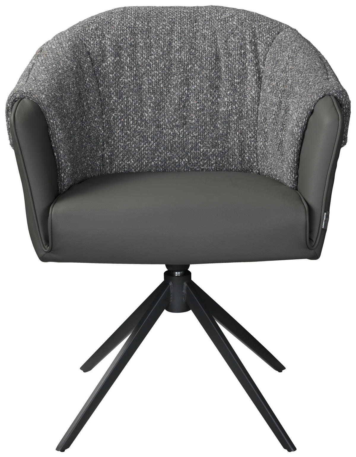 ARMLEHNSTUHL  Sitzfläche 360° drehbar, automatische Rückholfunktion Lederlook, Leinenoptik  Grau, Schwarz  - Schwarz/Grau, Design, Textil/Metall (68,5/83/65,5cm) - Carryhome