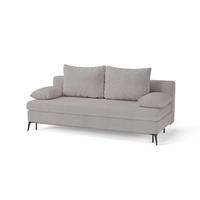SCHLAFSOFA ROKSOLANA in Cord Grau  - Schwarz/Grau, Design, Textil/Metall (200/75/100cm) - MID.YOU