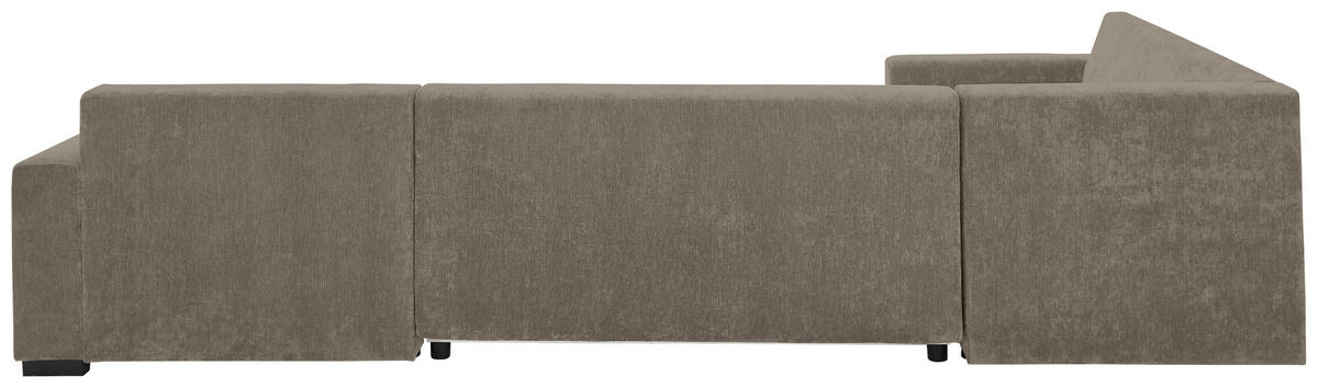 WOHNLANDSCHAFT Taupe Chenille  - Taupe/Schwarz, KONVENTIONELL, Kunststoff/Textil (183/311/140cm) - Ti'me