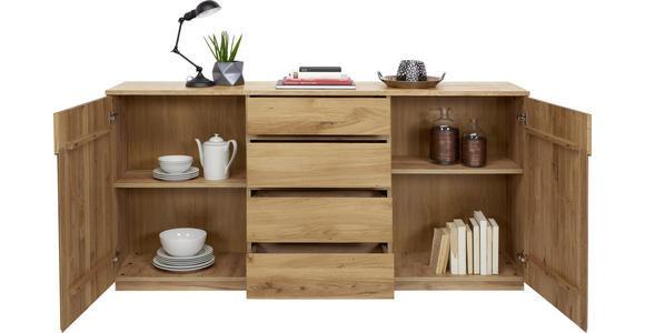 SIDEBOARD Kernbuche teilmassiv Buchefarben - Buchefarben, Trend, Holz/Holzwerkstoff (180/89,2/41cm) - Linea Natura