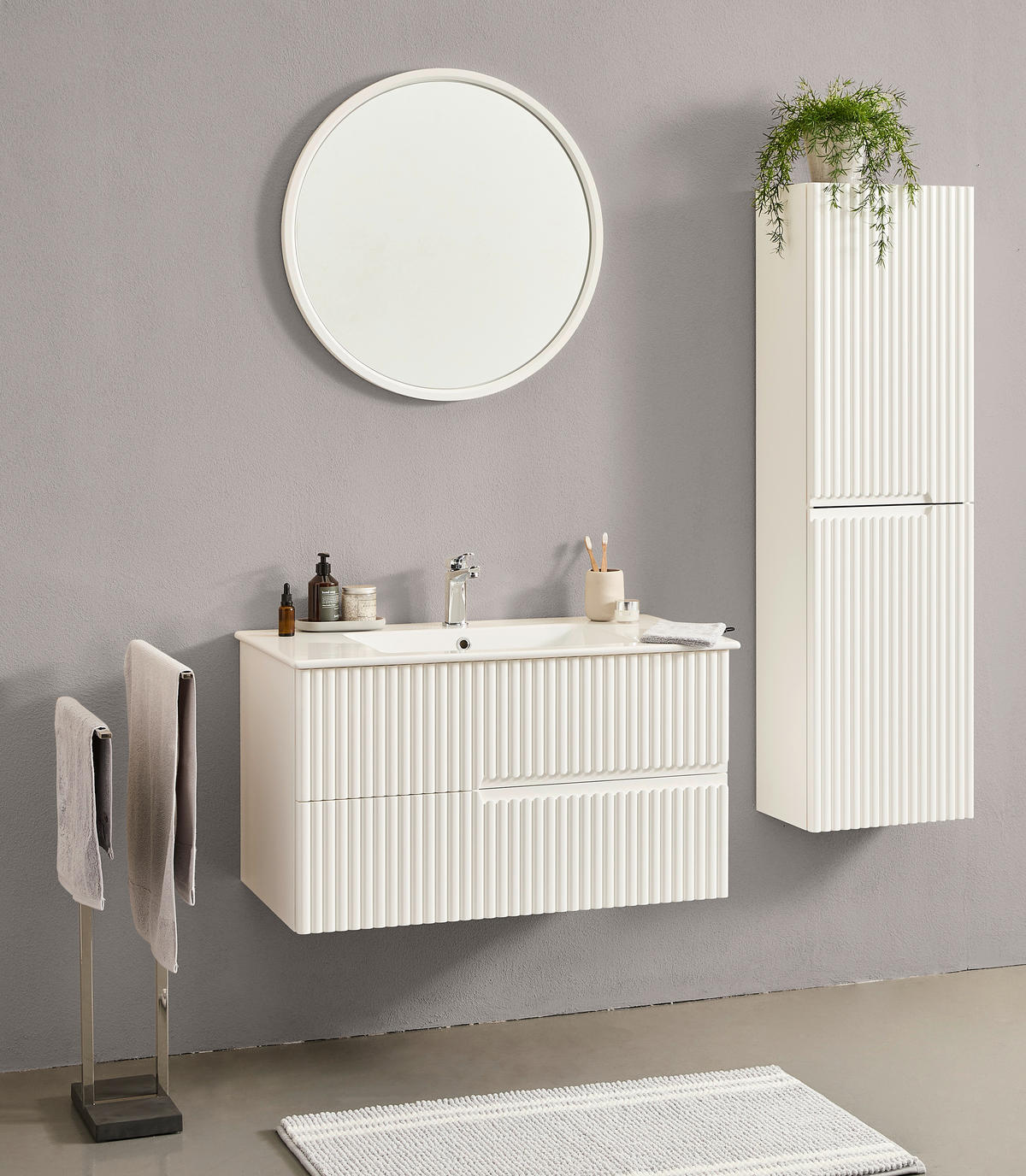 MIDISCHRANK 40/138/27 cm  - Weiß, MODERN, Glas/Holzwerkstoff (40/138/27cm) - MID.YOU