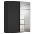 SCHWEBETÜRENSCHRANK 201/223/68 cm 2-türig Schwarz  - Schwarz, KONVENTIONELL, Glas/Holzwerkstoff (201/223/68cm) - Novel