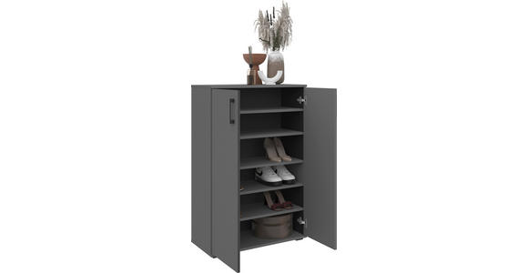SCHUHSCHRANK 70/106/33,4 cm - Anthrazit/Schwarz, KONVENTIONELL, Holzwerkstoff/Kunststoff (70/106/33,4cm) - Xora