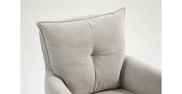 ARMLEHNSTUHL  Sitzfläche 180° drehbar, automatische Rückholfunktion Feincord  - Beige, Design, Textil/Metall (61/95/67cm) - Novel