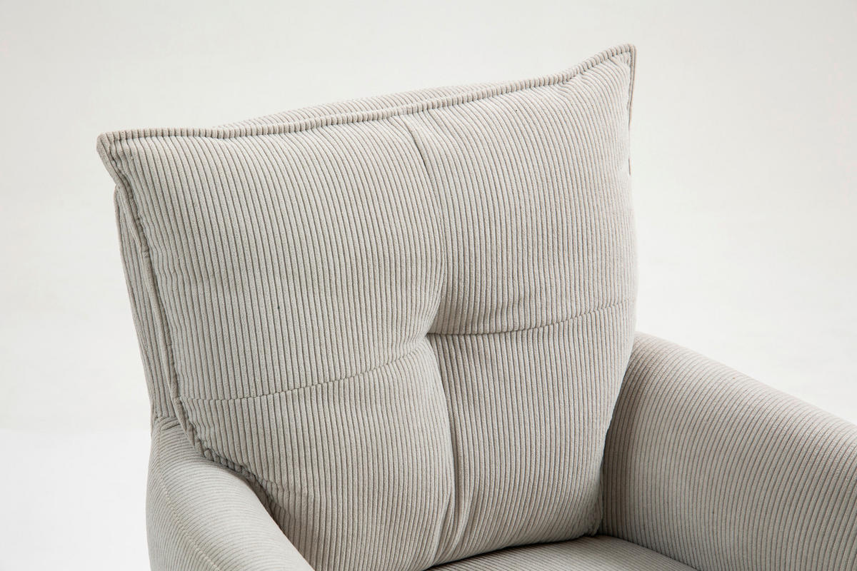 ARMLEHNSTUHL  in Feincord  - Beige, Design, Textil/Metall (61/95/67cm) - Novel