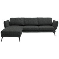 ECKSOFA in Flachgewebe Anthrazit  175/277 cm  - Anthrazit/Schwarz, Design, Textil/Metall (175/277cm) - Schöner Wohnen