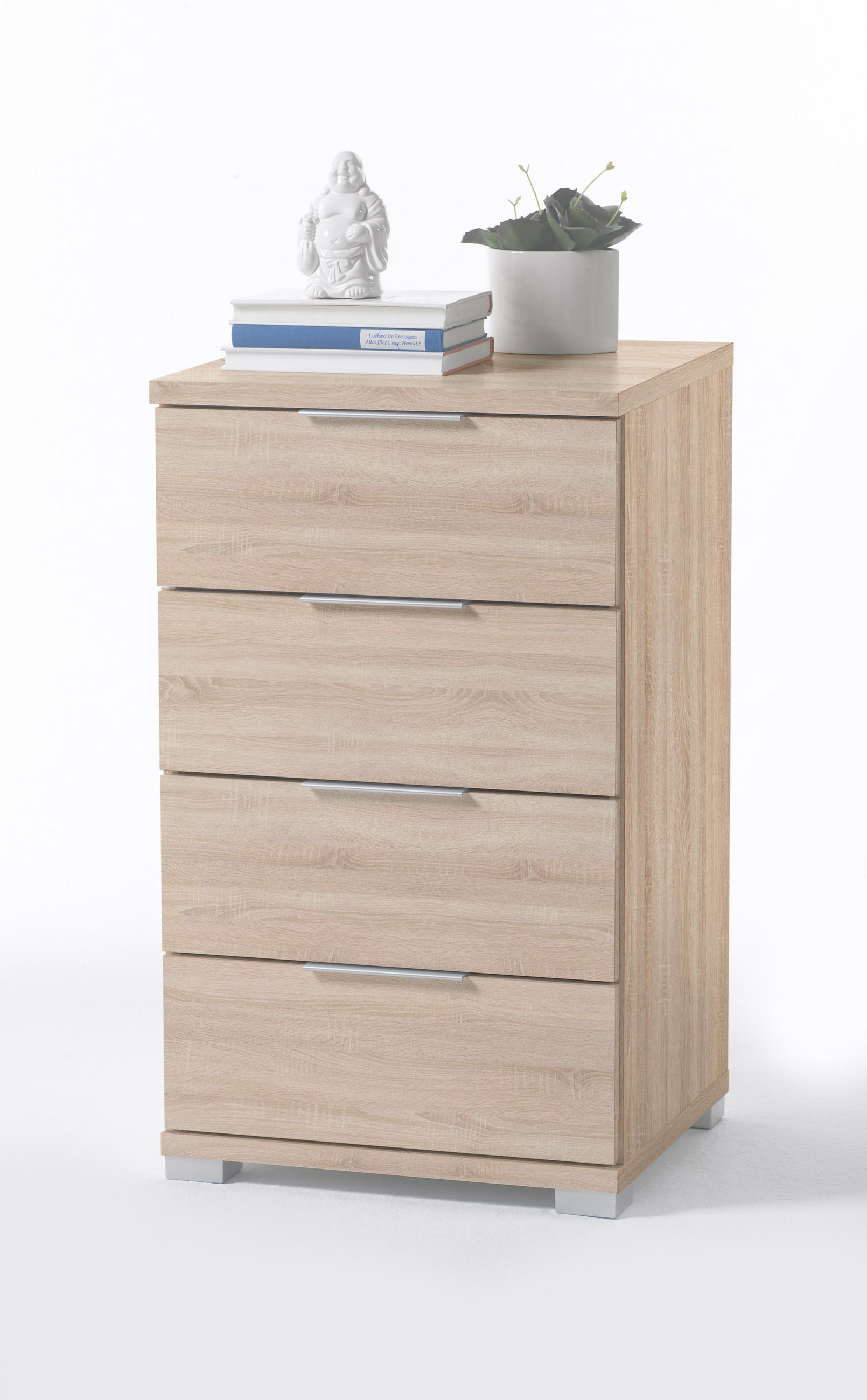 NOĆNI ORMARIĆ hrast Sonoma   - srebrne boje/hrast Sonoma, Design, drvni materijal (46/79/42cm) - Boxxx