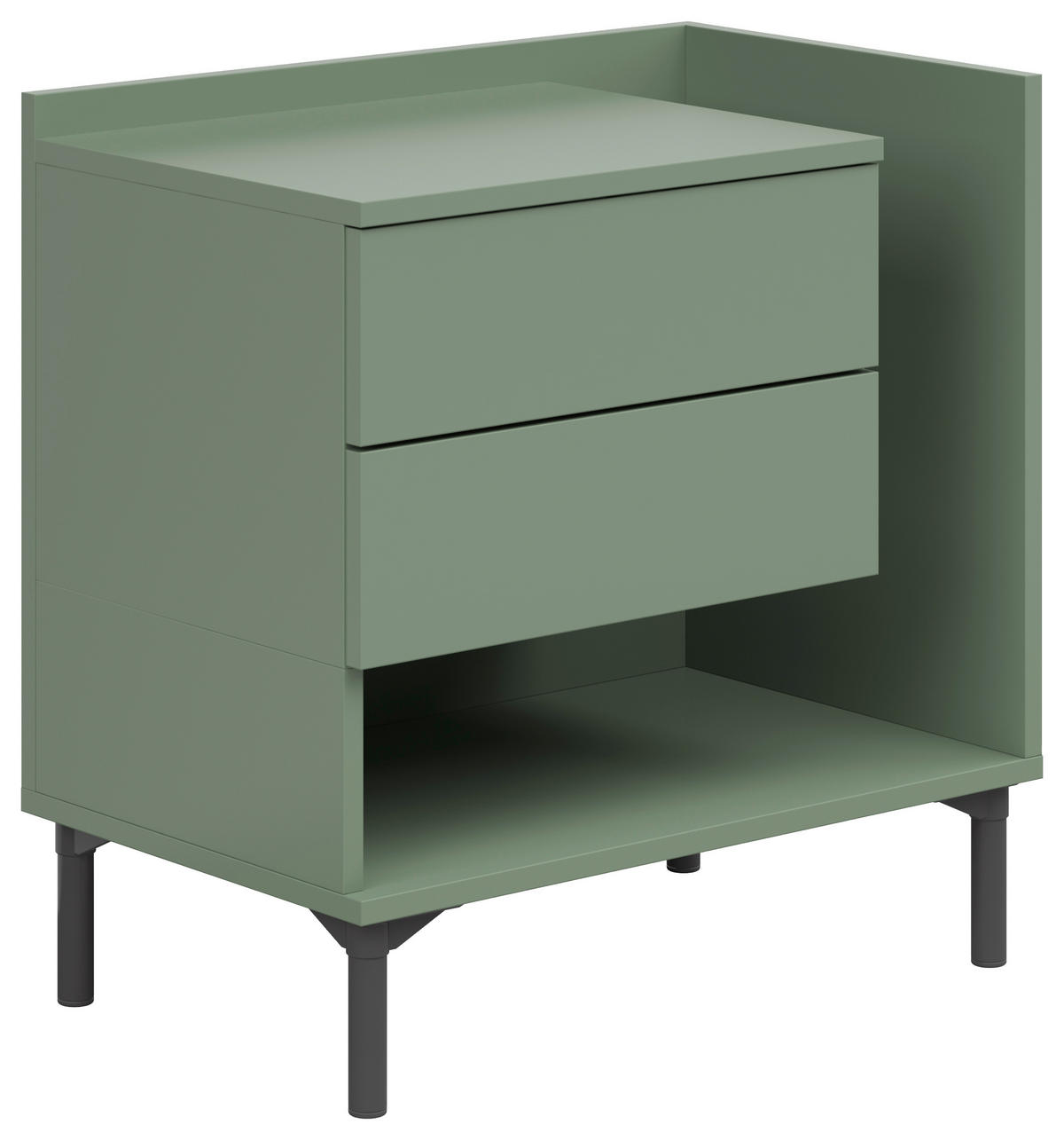 NACHTKÄSTCHEN 60/62/38 cm  in Salbeigrün  - Salbeigrün/Graphitfarben, Design, Holzwerkstoff/Kunststoff (60/62/38cm) - Lomoco