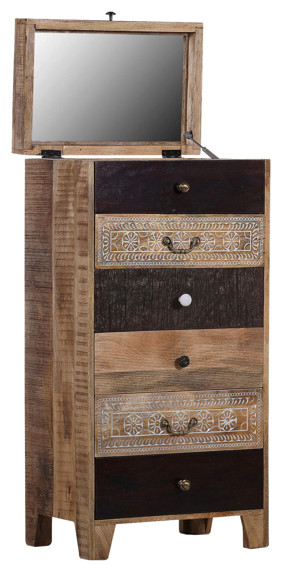 KOMMODE 60/120/42 cm  in Braun, Naturfarben, Weiß, Akaziefarben, Dunkelbraun  - Dunkelbraun/Braun, Design, Glas/Holz (60/120/42cm) - Landscape