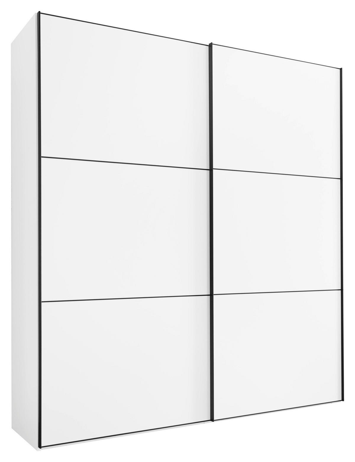 SCHWEBETÜRENSCHRANK 188/222/68 cm 2-türig  - Schwarz/Weiß, Holzwerkstoff/Metall (188/222/68cm) - Moderano