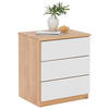 NACHTSCHRANK 50/60/40 cm Eiche massiv  - Eichefarben/Weiß, Natur, Glas/Holz (50/60/40cm) - Linea Natura