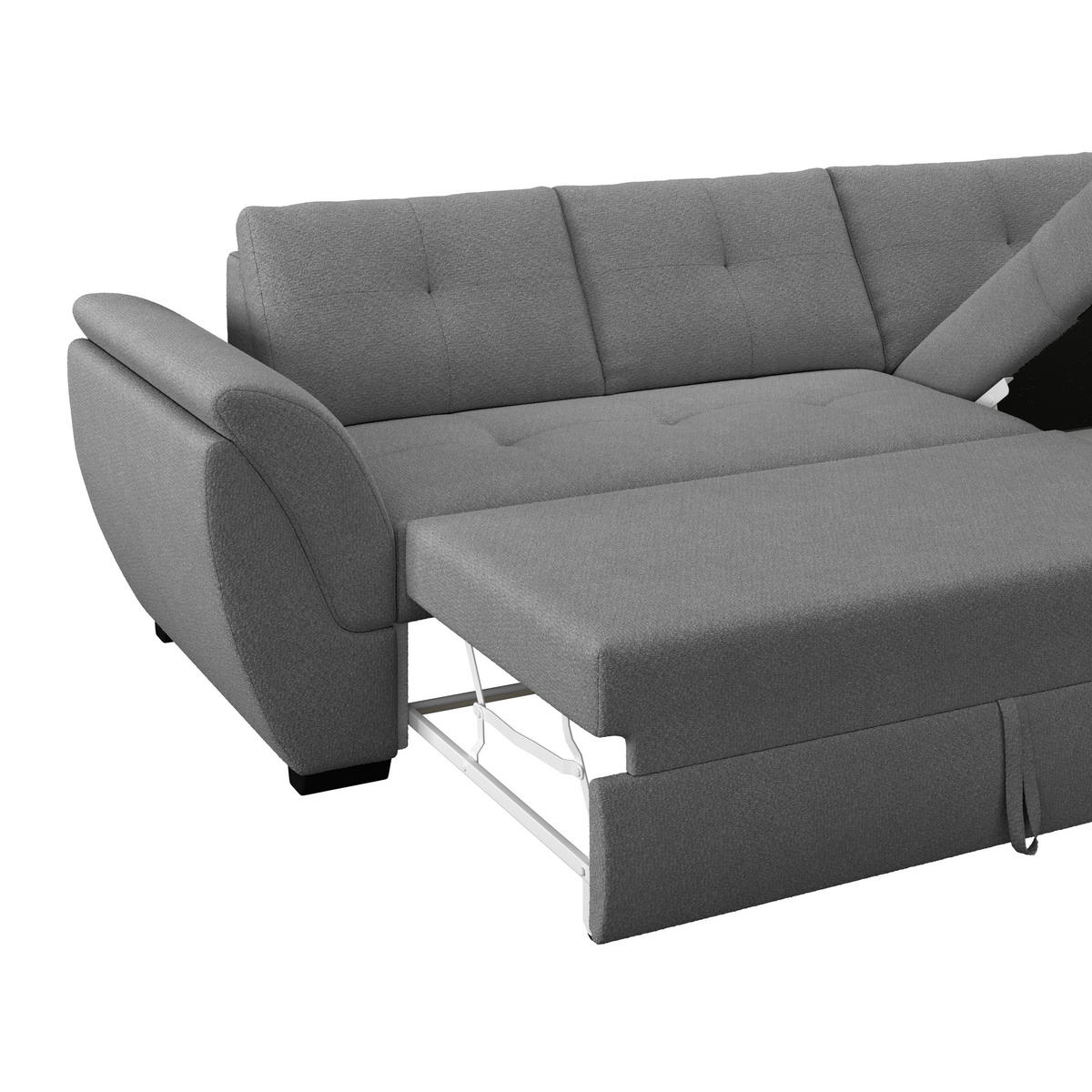 ECKSOFA Anthrazit  - Anthrazit/Schwarz, Konventionell, Textil (278/187cm) - MID.YOU