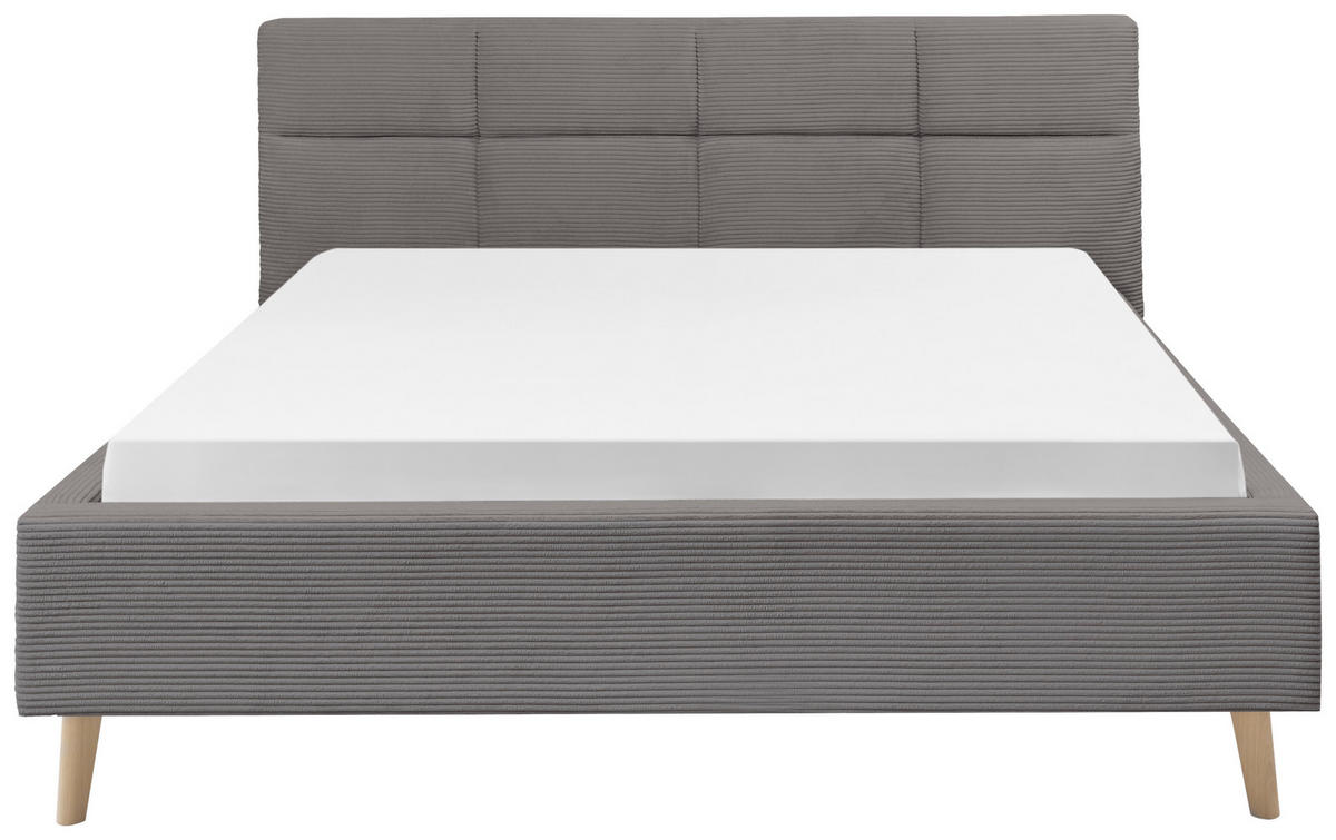 POLSTERBETT 180/200 cm  in Grau  - Eichefarben/Grau, KONVENTIONELL, Holz/Textil (180/200cm) - SetOne by Musterring