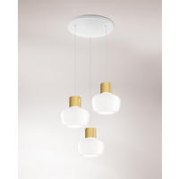 VISEČA LED-SVETILKA  Kino 36 W//3000 K/230 V/ - bela/barve medenine, Design, kovina/steklo (45/200cm)