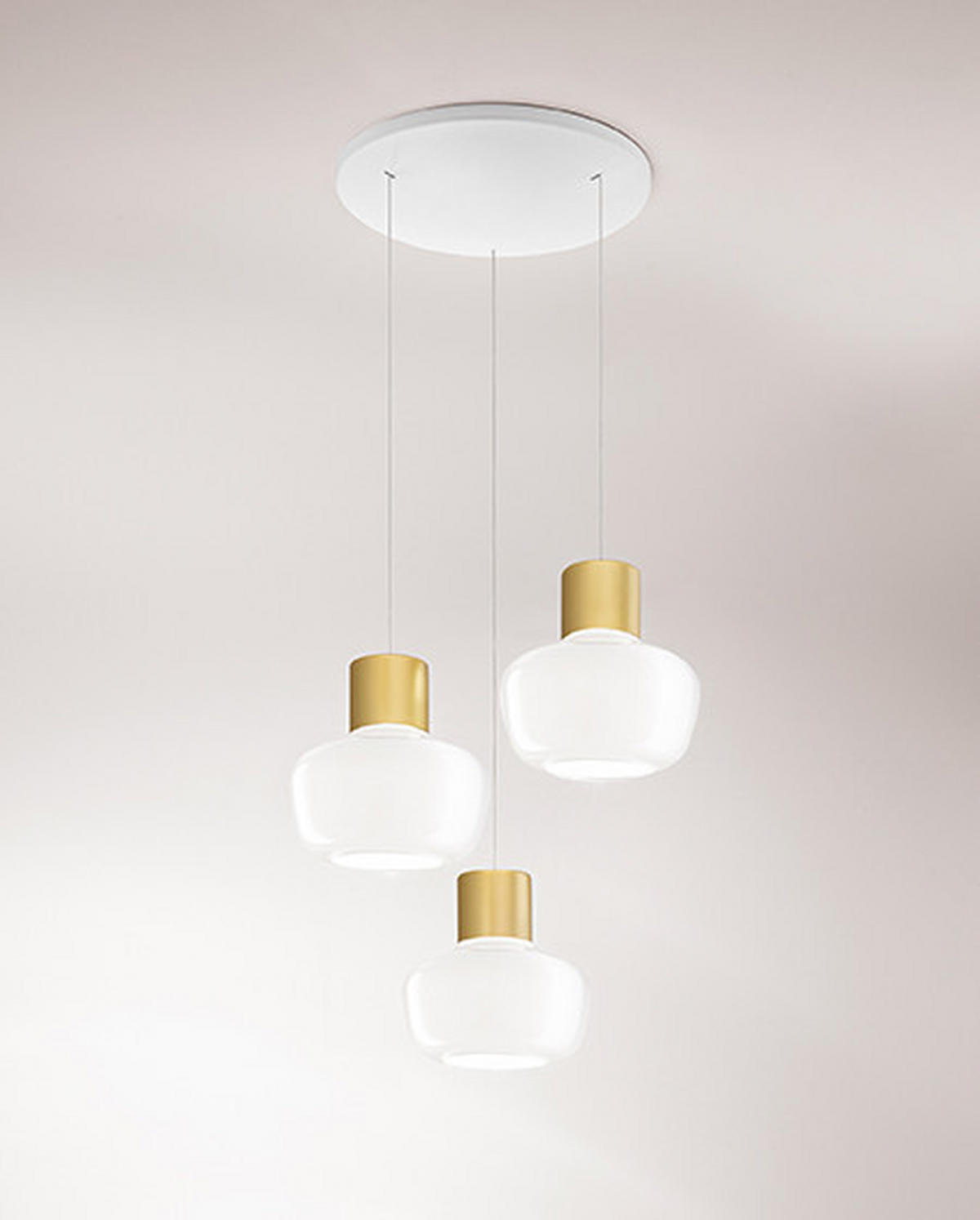 VISEČA LED-SVETILKA  Kino 36 W//3000 K/230 V/ - bela/barve medenine, Design, kovina/steklo (45/200cm)