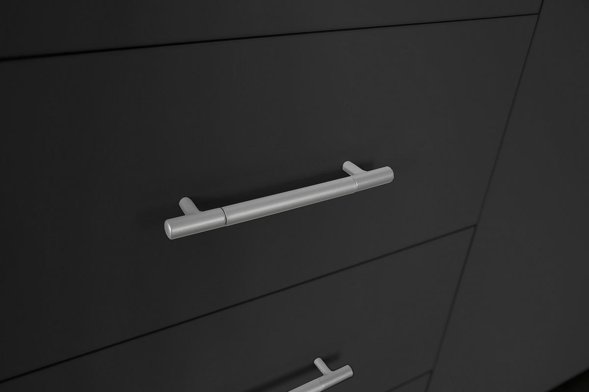 GARDEROB MED GÅNGJÄRN 244/218,6/59,4 cm 5-dörrar - aluminiumfärg/antracit högglans, Klassisk, metall/trämaterial (244/218,6/59,4cm) - Best Price