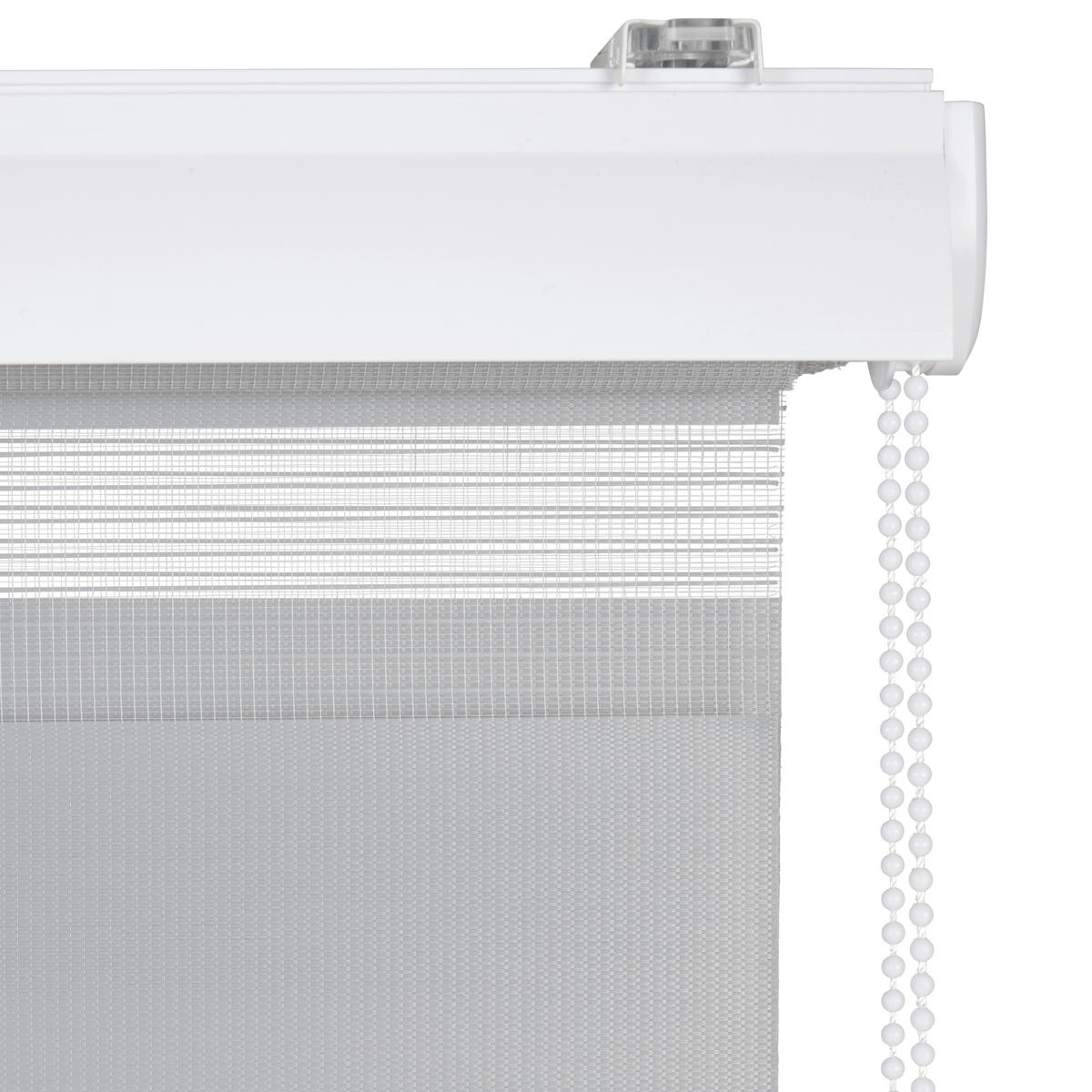 DOPPELROLLO  halbtransparent   140/160 cm   - Hellgrau, Basics, Kunststoff (140/160cm) - Boxxx